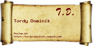 Tordy Dominik névjegykártya